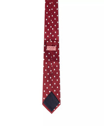 Red & White Polka Dot Silk Woven Tie