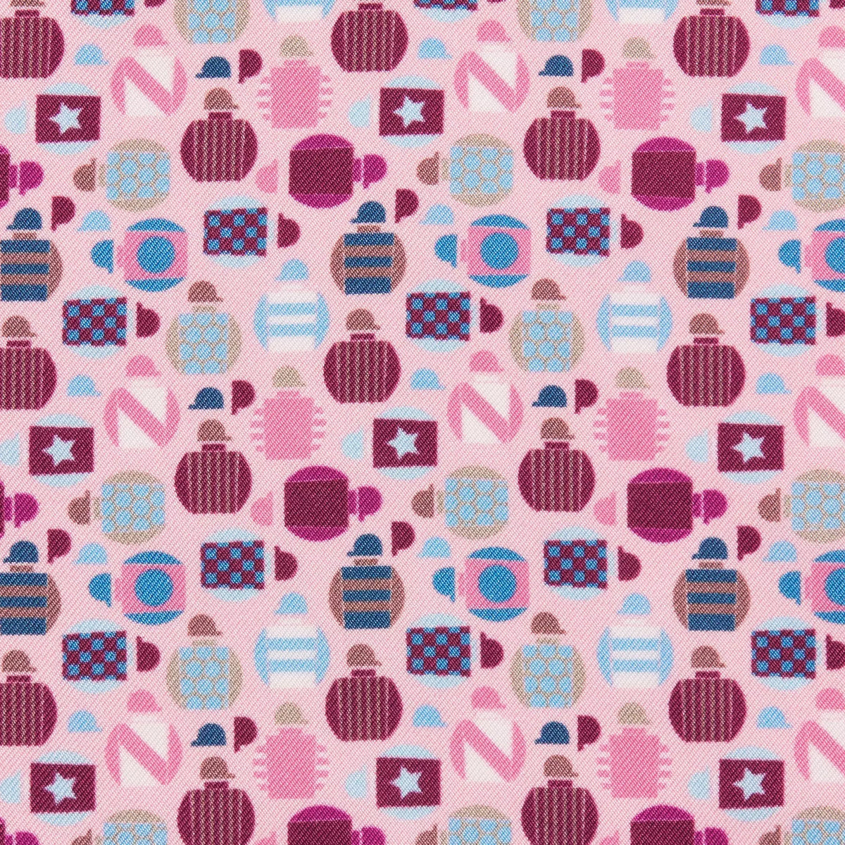 Pink & Multicolour Small Jockey All Over Printed Silk Pocket Square