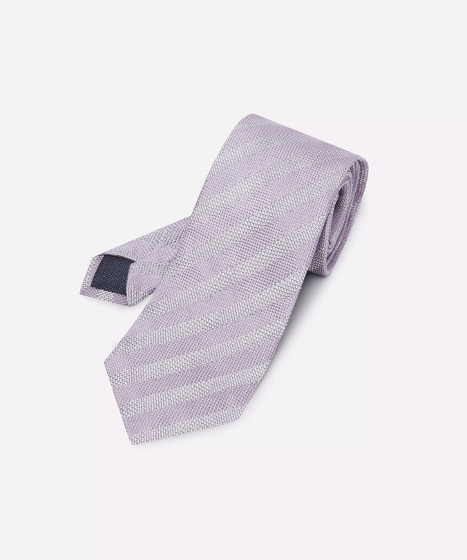 Lilac Purple Tonal Striped Silk Tie