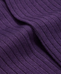 Purple Mid Length Ribbed Merino Wool Socks