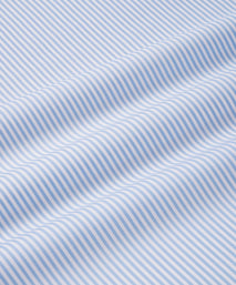 Pale Blue & White Tailored Fit Double Cuff Essential Bengal Stripe Formal Shirt