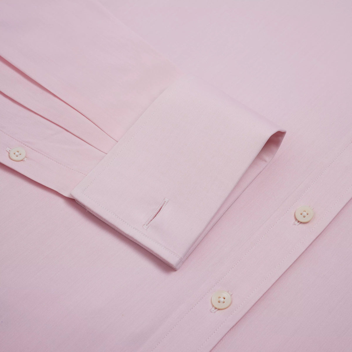 Pale Pink Tailored Fit Double Cuff Ramses Poplin Formal Shirt