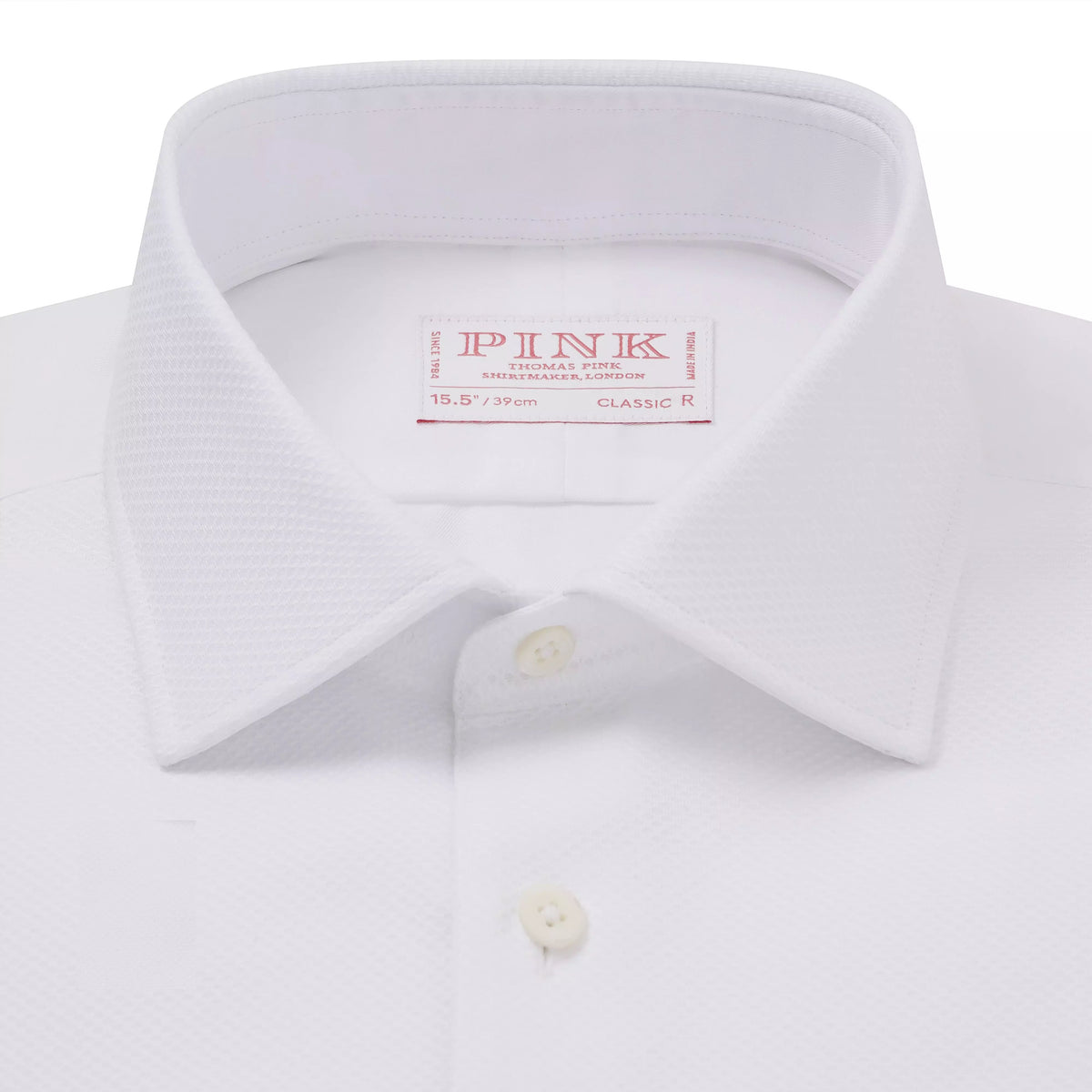 White Classic Fit Double Cuff Marcella Twill Evening Shirt