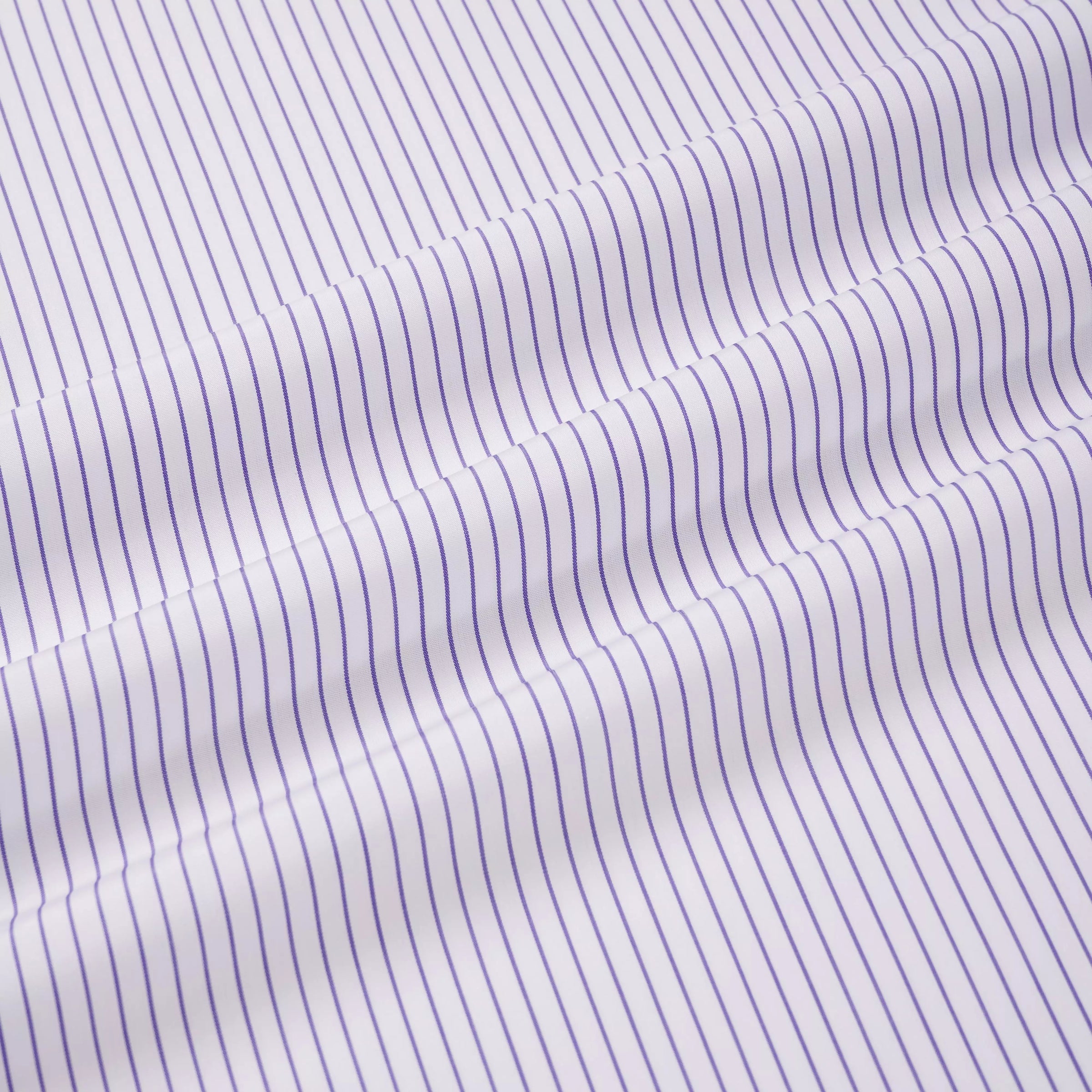 White & Purple Tailored Fit Striped Poplin Formal Shirt