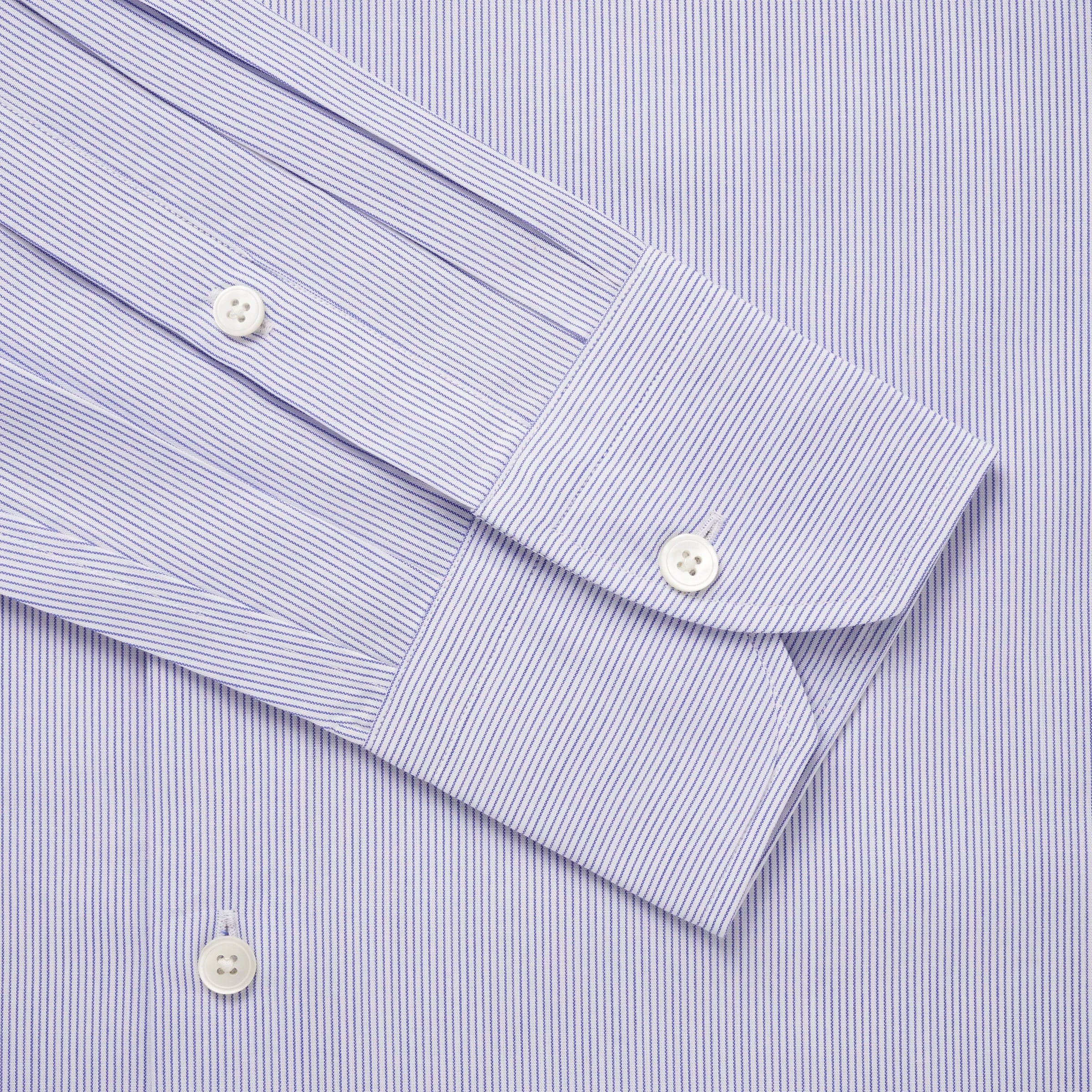 Deep Blue & White Slim Fit Pin Stripe Formal Shirt