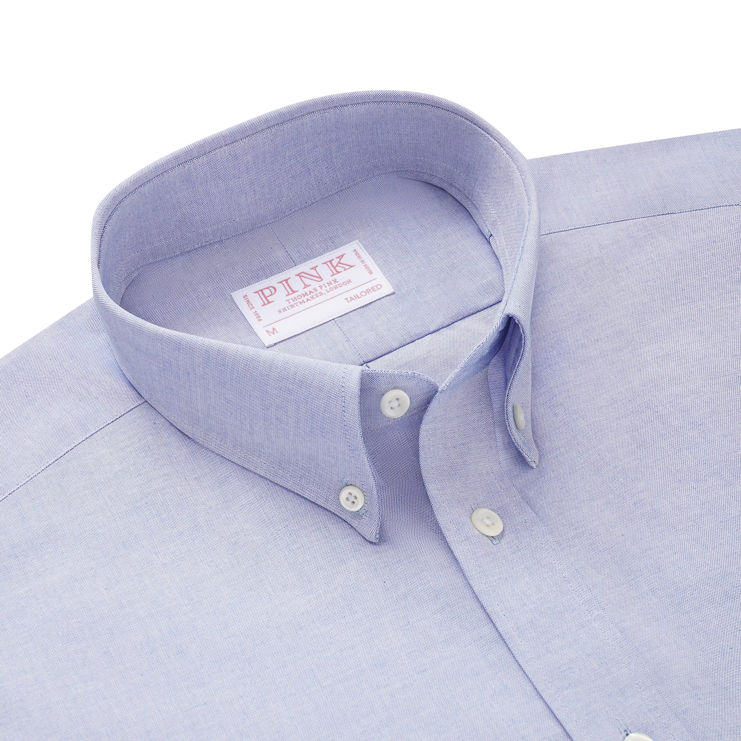 Pale Blue Tailored Fit Smart Casual Button Down Fine Oxford Shirt