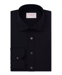 Dark Navy Blue Classic Fit Lightweight Wool Formal Shirt